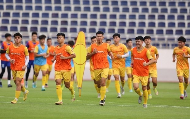 La selección de fútbol masculino sub-22 de Vietnam. (Fotografía: VNA)