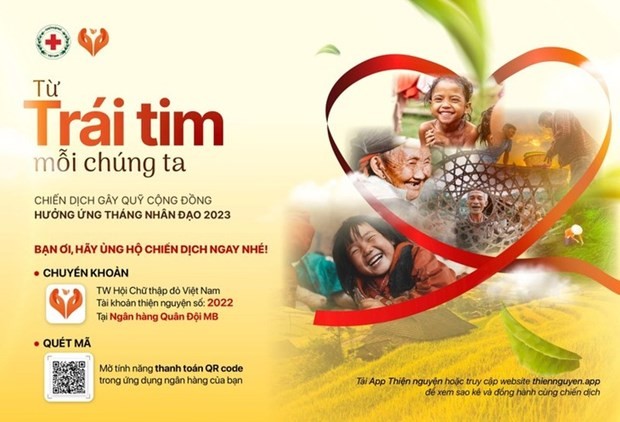 La Cruz Roja de Vietnam lanza una campaña de recaudación de fondos en la comunidad para ayudar a las personas desfavorecidas con motivo del Mes Humanitario 2023. (Fotografía: Nhan Dan)