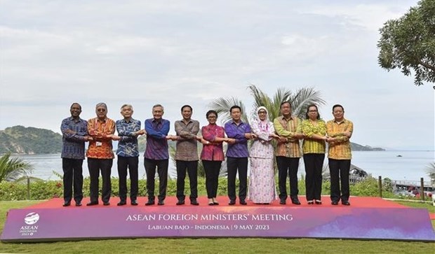 Delegados participantes en la Reunión de Ministros de Relaciones Exteriores de la Asean. (Fotografía: VNA)