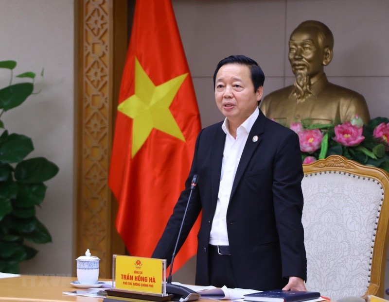 El vice primer ministro vietnamita Tran Hong Ha en la reunión. (Fotografía: VNA)