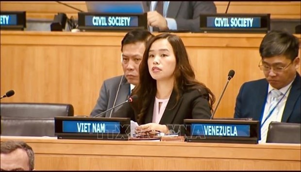 La ministra consejera Le Thi Minh Thoa, subjefa de la misión permanente de Vietnam ante las Naciones Unidas. (Fotografía: VNA)