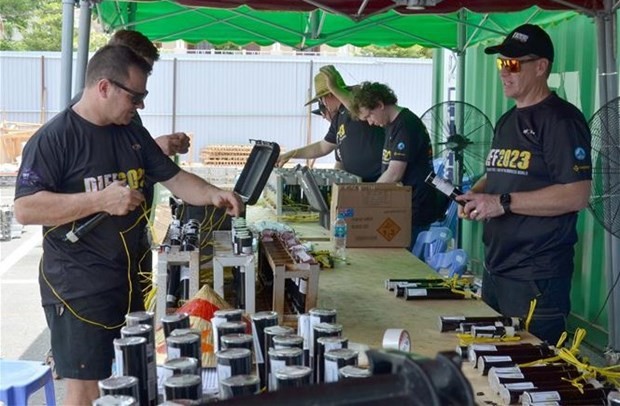 Preparativos del equipo de Australia. (Fotografía: VNA)