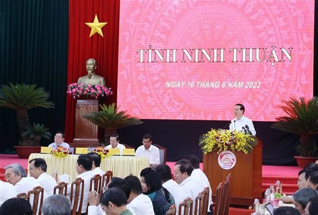 El presidente vietnamita, Vo Van Thuong, en el evento. (Fotografía: VNA)