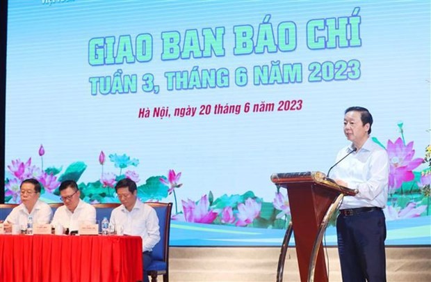 El vice primer ministro de Vietnam Tran Hong Ha interviene en la cita. (Fotografía: VNA)