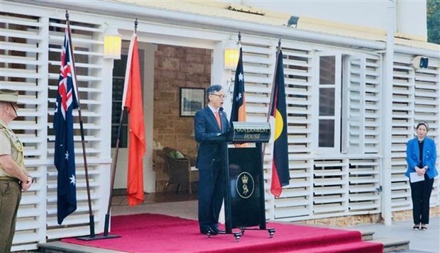 El embajador vietnamita en Australia, Nguyen Tat Thanh, en la ceremonia. (Fotografía: VNA)