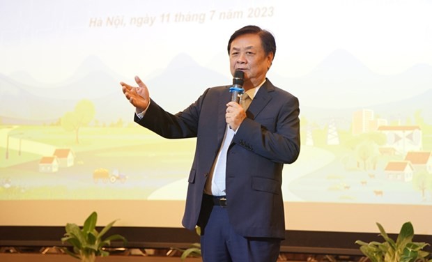 El ministro de Agricultura y Desarrollo Rural de Vietnam, Le Minh Hoan, en una conferencia sobre cooperación en capacitación y desarrollo de recursos humanos en agricultura y áreas rurales. (Fotografía: VNA)