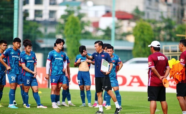 Un entrenamiento de la selección nacional de fútbol sub-23 de Vietnam. (Fotografía: VFF)