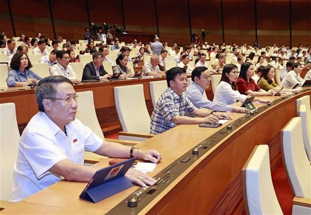 Los legisladores votaron para aprobar la Resolución. (Fotografía: VNA)