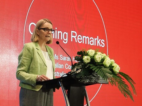 Sarah Hooper, consulesa general de Australia en Ciudad Ho Chi Minh, habla en el evento. (Fotografía: VNA)