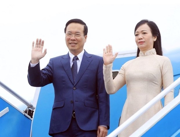 El presidente Vo Van Thuong y su esposa realizan una visita oficial a Japón del 27 al 30 de noviembre. (Fotografía: VNA)