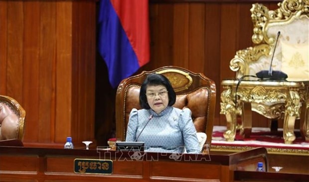 La presidenta de la Asamblea Nacional de Camboya, Samdech Moha Rathsapheathika Thipadei Khuon Sudary. (Fotografía: VNA)