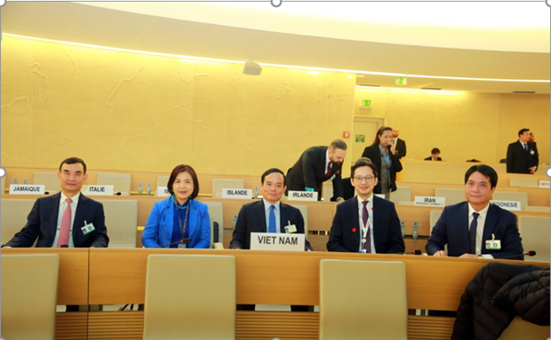 El vice primer ministro de Vietnam Tran Luu Quang encabeza una delegación para asistir al 52 período de sesiones del Consejo de Derechos Humanos de las Naciones Unidas en Ginebra. (Fotografía: VNA)