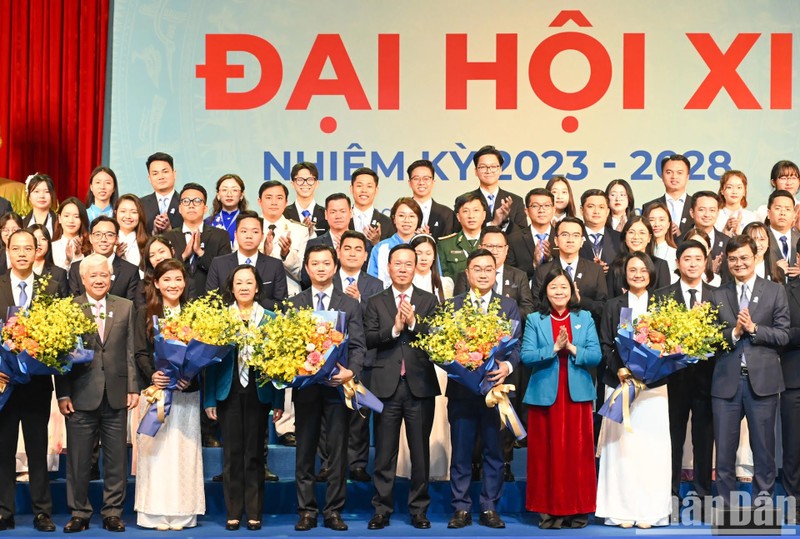 El presidente de Vietnam, Vo Van Thuong, en el undécimo Congreso Nacional de la Asociación de Estudiantes de Vietnam. (Fotografía: Nhan Dan)