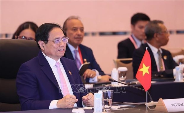El primer ministro de Vietnam, Pham Minh Chinh, en la Cumbre conmemorativa del 50 aniversario de Amistad y Cooperación Asean-Japón. (Fotografía: VNA)