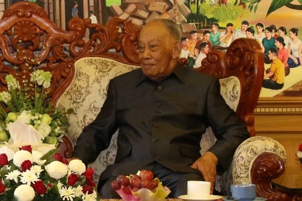 El expresidente del Partido Popular Revolucionario de Laos (PPRL) y ex jefe de Estado Khamtai Siphandone. (Fotografía: VNA)