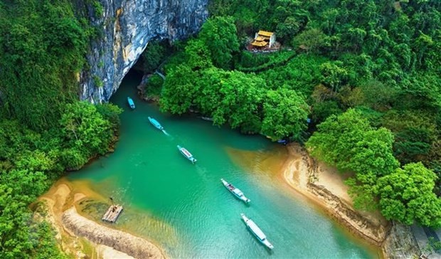 El Parque nacional de Phong Nha-Ke Bang aspira a recibir a tres millones de turistas. (Fotografía: VNA)