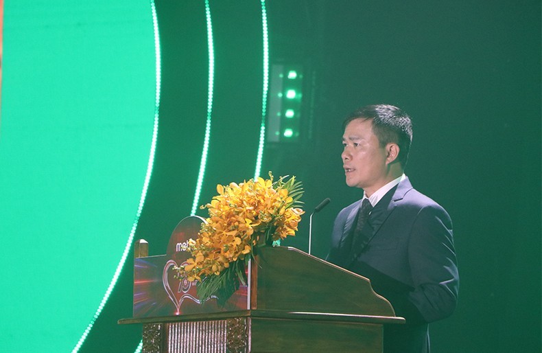 El presidente de Viettel, Tao Duc Thang, interviene en el evento. (Fotografía: Nhan Dan)