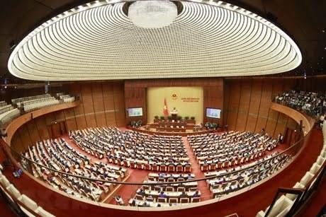 En una reunión de la Asamblea Nacional de Vietnam. (Fotografía: VNA)