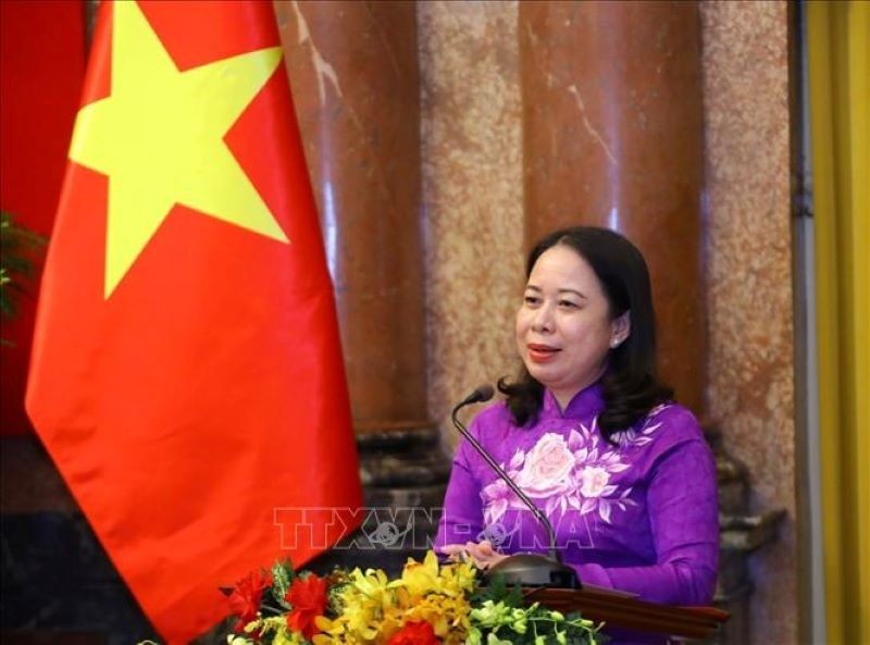 La presidente interina de Vietnam, Vo Thi Anh Xuan. (Fotografía: VNA)