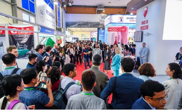 El stand “Hecho en Moscú” en Vietnam Expo 2024. (Fotografía: VNA)