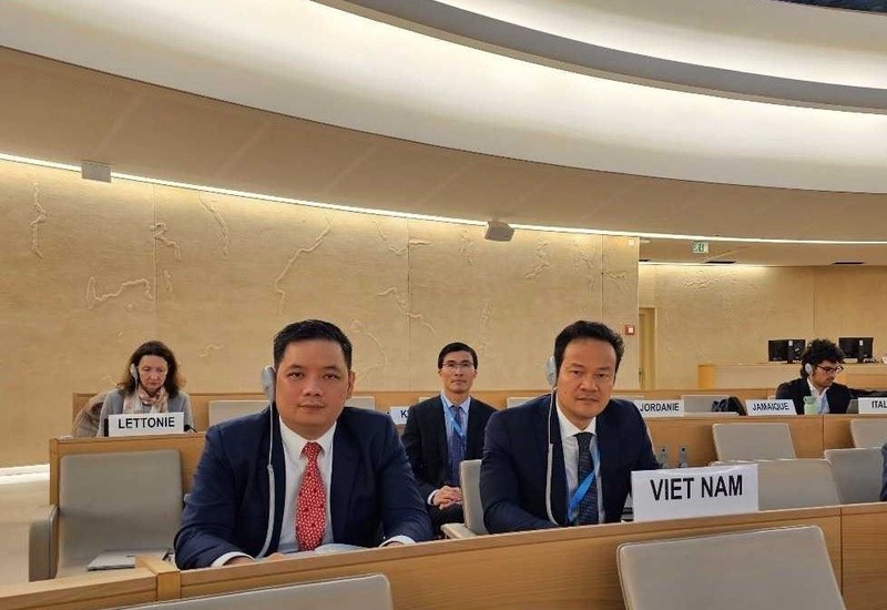 La misión vietnamita en el debate del Consejo de Derechos Humanos de la ONU. (Fotografía: VNA)