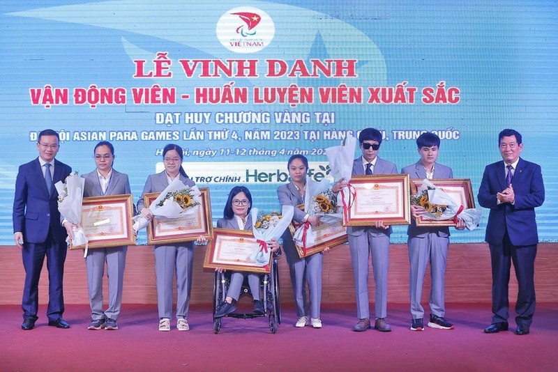 Un acto en honor a los atletas vietnamitas con discapacidad. (Fotografía: VNA)