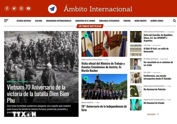 Prensa argentina resalta significado perdurable de victoria de Dien Bien Phu. (Fotografía: captura de pantalla)