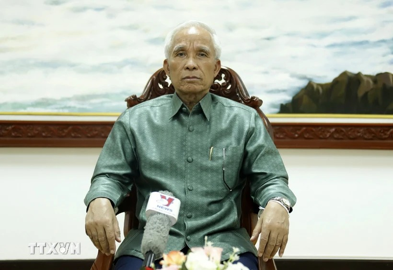 Phankham Pheuyavong, jefe de la Comisión de Propaganda y Entrenamiento del Comité Central del Partido Popular Revolucionario de Laos (PPRL) y presidente del Consejo Teórico Central. (Fotografía: VNA)