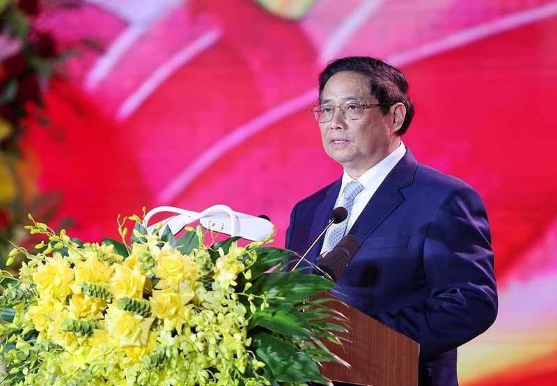 El primer ministro Pham Minh Chinh en el evento. (Fotografía: VNA)