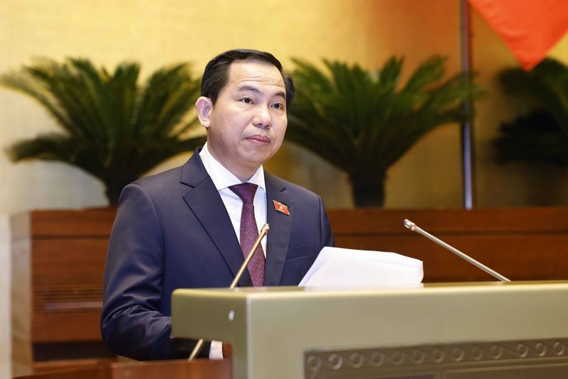 El jefe de la Comisión de Finanzas y Presupuesto del Parlamento vietnamita, Le Quang Manh, en el evento. (Fotografía: VNA)