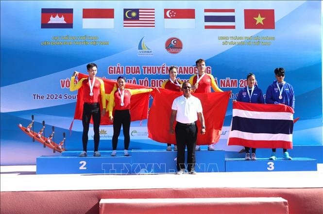 Vietnam lidera el medallero en el campeonato regional de remo y piragüismo. (Fotografía: VNA)