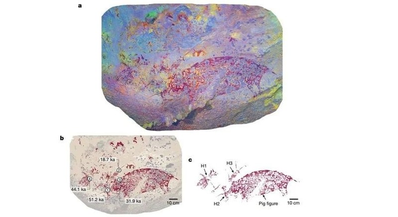 Una pintura en una cueva de Indonesia. (Fotografía: Universidad Griffith)