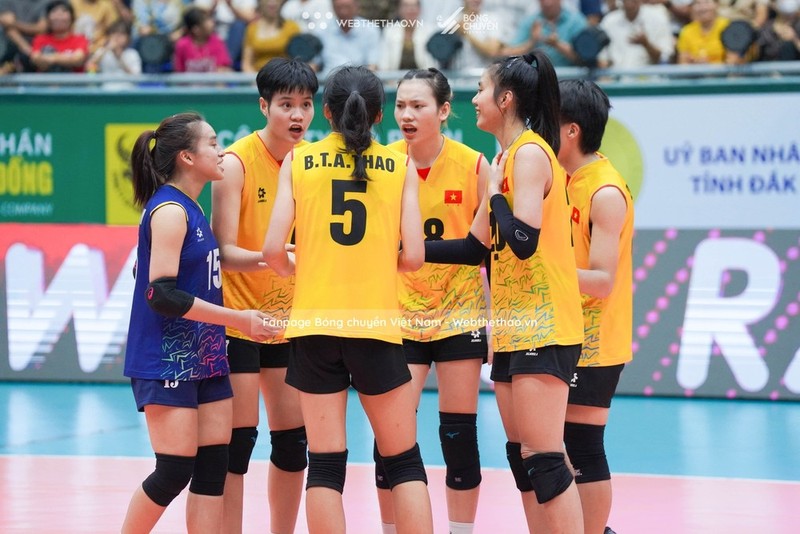 Selección femenina de Vietnam en el partido por quinto puesto del Campeonato Asiático sub20 2024. (Fotografía: Federación Internacional de Voleibol)