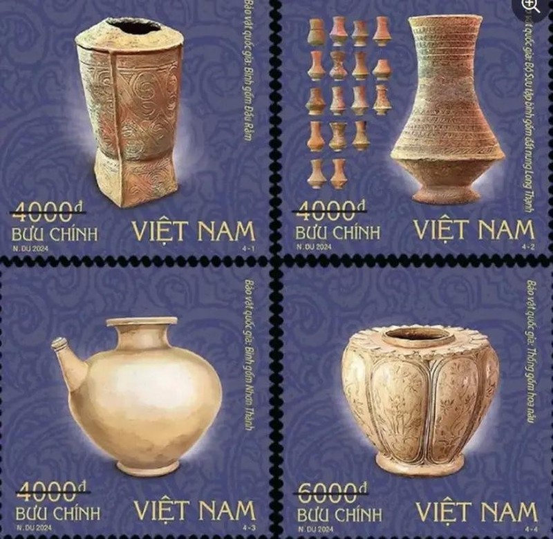 Vietnam emite el conjunto de sellos "Tesoro nacional" sobre productos cerámicos. (Fotografía: vietnampost.vn)