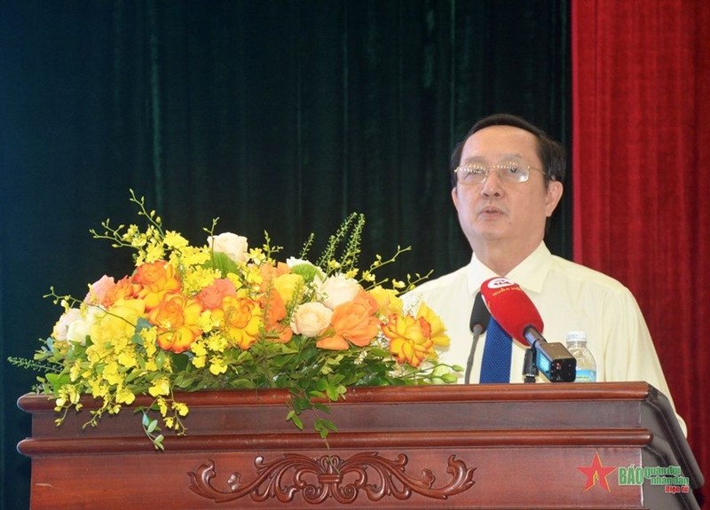 El ministro de Ciencia y Tecnología de Vietnam, Huynh Thanh Dat, habla en el evento. (Fotografía: qdnd.vn)