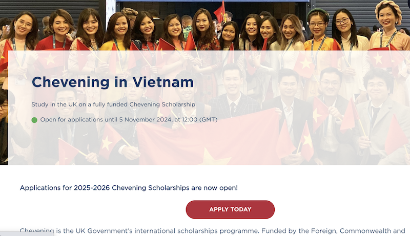 Lanzan en Vietnam convocatoria de becas del Gobierno británico