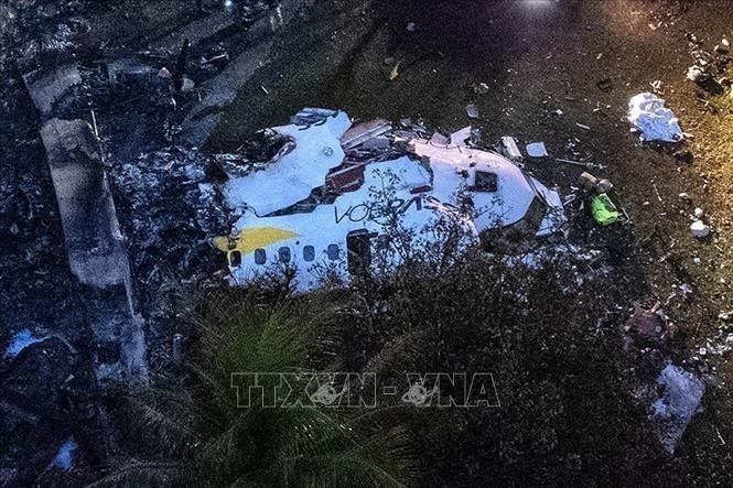 El avión accidentado fue un ATR-72, que se estrelló en la ciudad de Vinhedo a las 13:30 (hora local). (Fotografía: VNA)