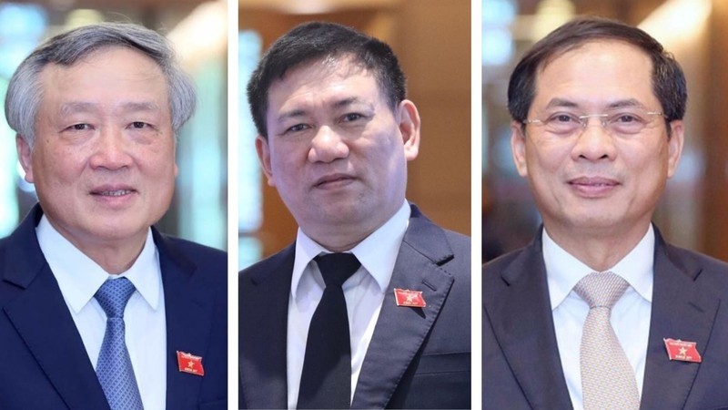 Los vice primeros ministros recién nombrados de Vietnam (de izquierda a derecha): Nguyen Hoa Binh, Ho Duc Phoc, Bui Thanh Son. (Fotografía: Nhan Dan)