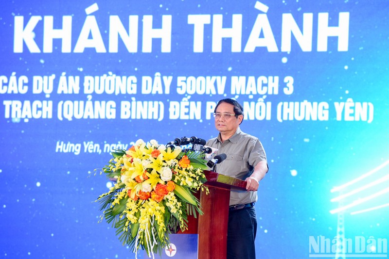 El primer ministro Pham Minh Chinh habla en la ceremonia de inauguración. (Fotografía: Nhan Dan)