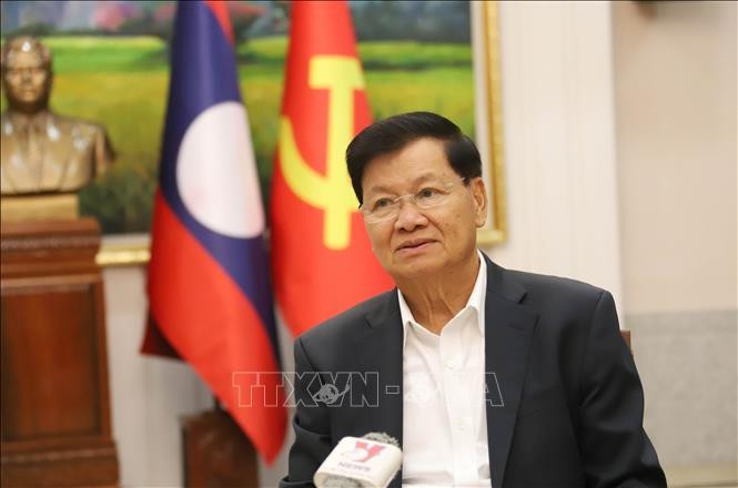 El secretario general del Partido Popular Revolucionario y presidente de Laos, Thongloun Sisoulith, visitará Vietnam del 10 al 13 de este mes. (Fotografía: VNA)