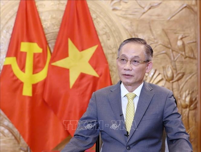 El jefe de la Comisión de Relaciones Exteriores del Comité Central del Partido Comunista de Vietnam, Le Hoai Trung. (Fotografía: VNA)