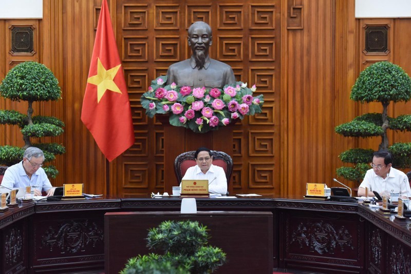 El primer ministro de Vietnam, Pham Minh Chinh, interviene en la cita. (Fotografía: Nhan Dan)