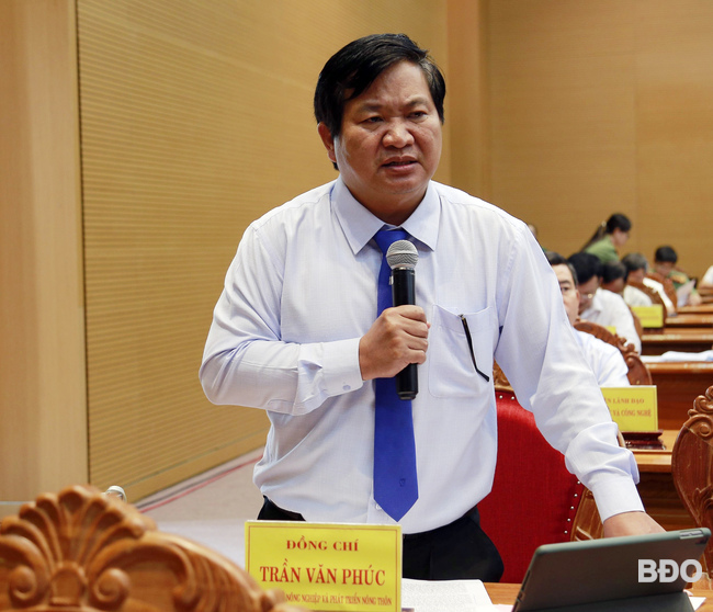 El director del Servicio de Agricultura y Desarrollo Rural de Binh Dinh, Tran Van Phuc, en la reunión. (Fotografía: VNA)