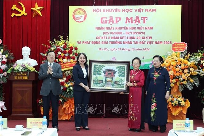 La vicepresidenta de Vietnam, Vo Thi Anh Xuan, en el evento. (Fotografía: VNA)