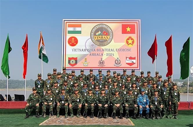 El quinto ejercicio militar Vietnam-India concluye el 22 de noviembre. (Fotografía: VNA)