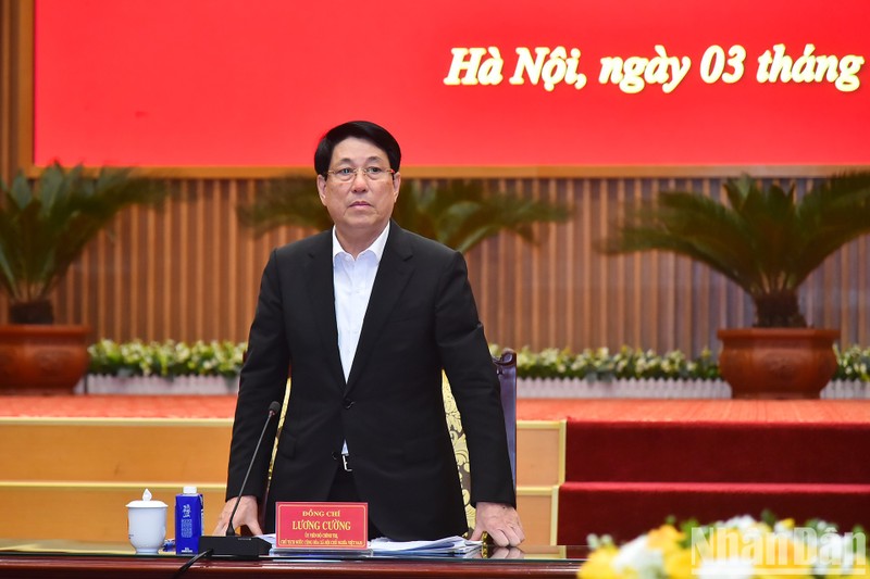 El presidente de Vietnam, Luong Cuong, interviene en la cita. (Fotografía: Nhan Dan)