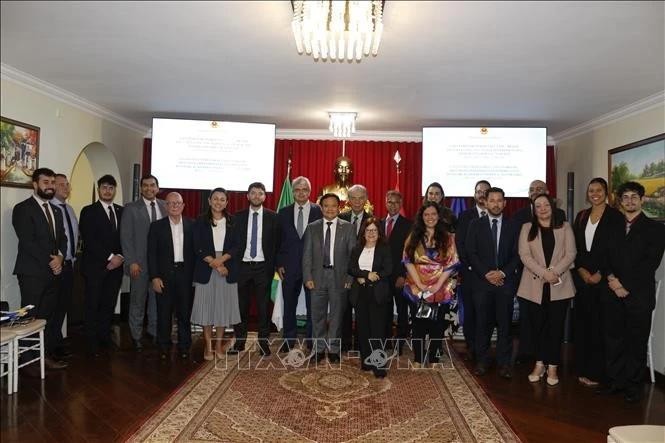 Los participantes en el Encuentro Empresarial Vietnam-Brasil. (Fotografía: VNA)