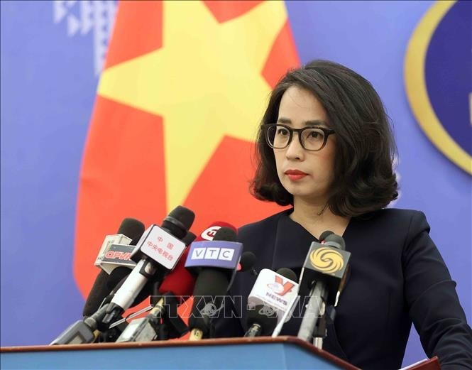 La portavoz del Ministerio de Relaciones Exteriores de Vietnam, Pham Thu Hang. (Fotografía: VNA)