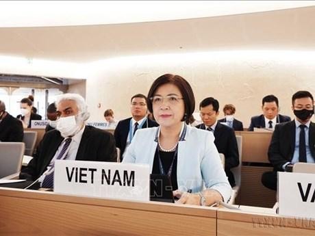 La embajadora Le Thi Tuyet Mai, jefa de la misión de Vietnam ante las Naciones Unidas. (Fotografía: VNA)