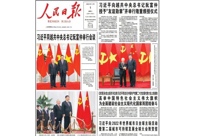 Prensa china destaca visita del máximo dirigente partidista de Vietnam.